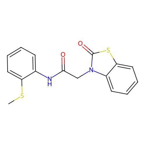 N-[2-(methylsulfanyl)phenyl]-2-(2-oxo-1,3-benzothiazol-3(2H)-yl)acetamide structure