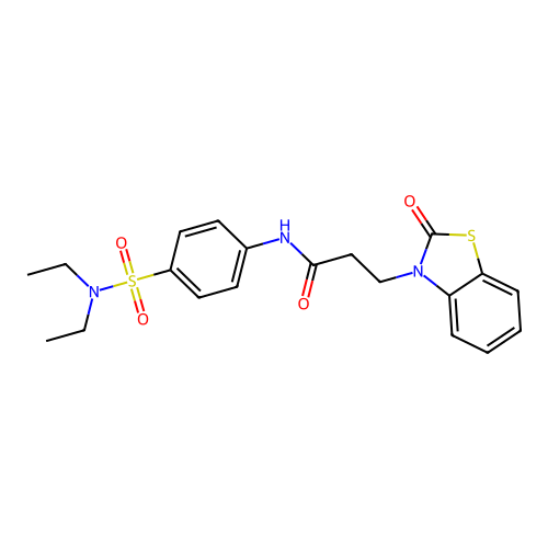 N-[4-(diethylsulfamoyl)phenyl]-3-(2-oxo-1,3-benzothiazol-3(2H)-yl)propanamide structure