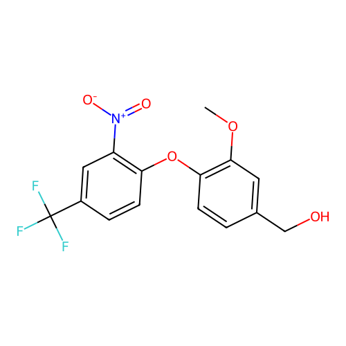 (3-Methoxy-4-(2-nitro-4-(trifluoromethyl)phenoxy)phenyl)methanol structure