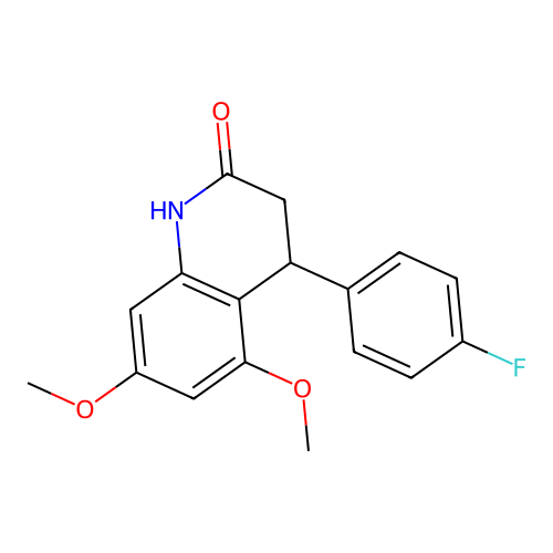 4-(4-fluorophenyl)-5,7-dimethoxy-3,4-dihydro-1H-quinolin-2-one structure