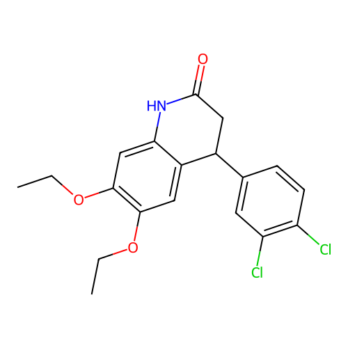4-(3,4-dichlorophenyl)-6,7-diethoxy-3,4-dihydro-1H-quinolin-2-one structure