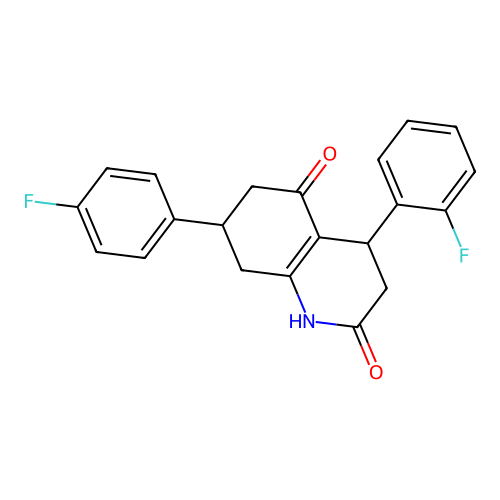 4-(2-Fluorophenyl)-7-(4-fluorophenyl)-1,3,4,6,7,8-hexahydroquinoline-2,5-dione structure