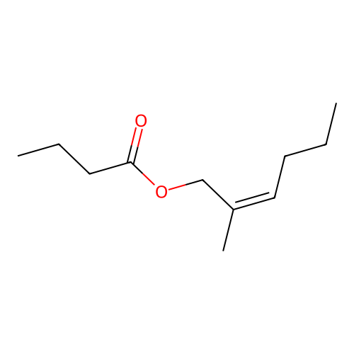 2-Methyl-2-hexen-1-yl butanoate structure