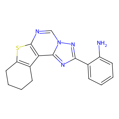 2-(8,9,10,11-tetrahydro[1]benzothieno[3,2-e][1,2,4]triazolo[1,5-c]pyrimidin-2-yl)aniline structure