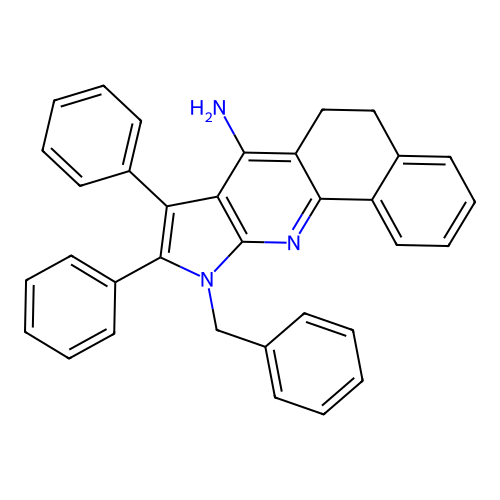 10-benzyl-8,9-diphenyl-6,10-dihydro-5H-benzo[h]pyrrolo[2,3-b]quinolin-7-amine structure