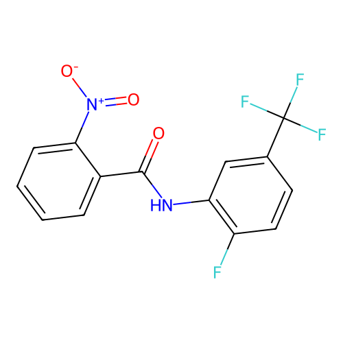 N-[2-fluoro-5-(trifluoromethyl)phenyl]-2-nitrobenzamide structure
