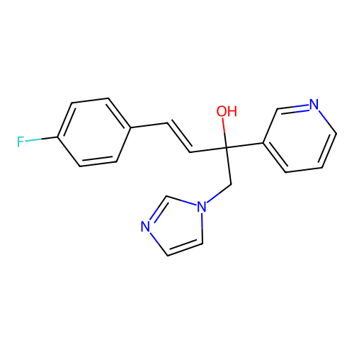 4-(4-fluorophenyl)-1-(1H-imidazol-1-yl)-2-(3-pyridinyl)-3-buten-2-ol structure