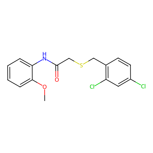 2-[(2,4-dichlorophenyl)methylsulfanyl]-N-(2-methoxyphenyl)acetamide structure
