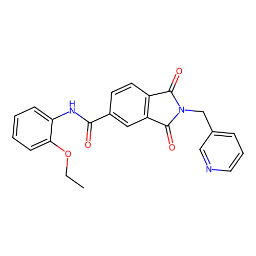 N-(2-ethoxyphenyl)-1,3-dioxo-2-(pyridin-3-ylmethyl)isoindole-5-carboxamide structure