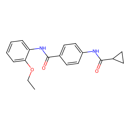 4-(cyclopropanecarbonylamino)-N-(2-ethoxyphenyl)benzamide structure