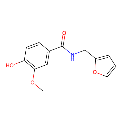N-(furan-2-ylmethyl)-4-hydroxy-3-methoxybenzamide structure