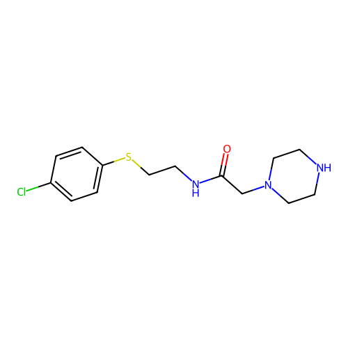 N-{2-[(4-chlorophenyl)sulfanyl]ethyl}-2-(piperazin-1-yl)acetamide structure