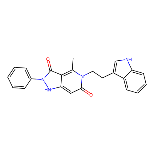 5-[2-(1H-indol-3-yl)ethyl]-4-methyl-2-phenyl-1H-pyrazolo[4,3-c]pyridine-3,6(2H,5H)-dione structure