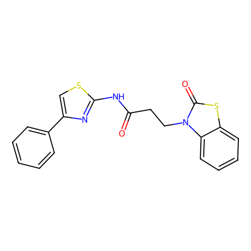3-(2-oxo-1,3-benzothiazol-3(2H)-yl)-N-(4-phenyl-1,3-thiazol-2-yl)propanamide structure