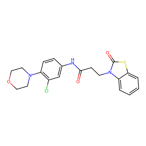 N-(3-chloro-4-morpholinophenyl)-3-(2-oxobenzo[d]thiazol-3(2H)-yl)propanamide structure