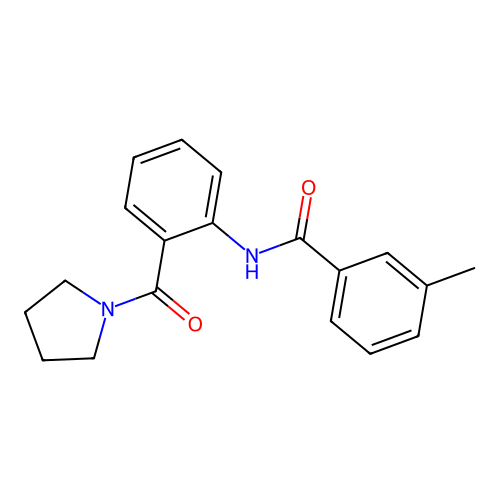 3-methyl-N-[2-(pyrrolidine-1-carbonyl)phenyl]benzamide structure