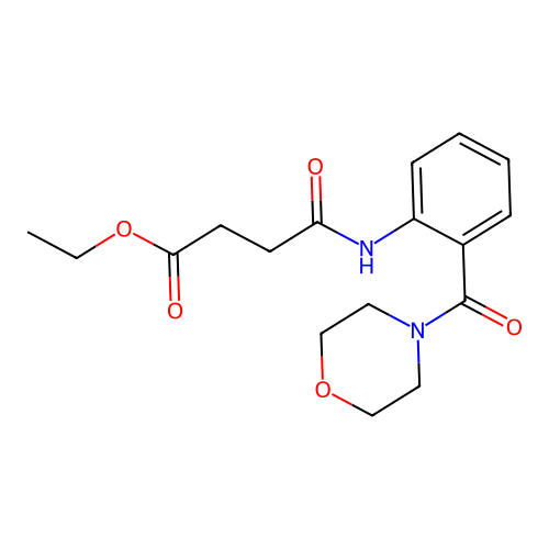 Ethyl 4-{[2-(morpholin-4-ylcarbonyl)phenyl]amino}-4-oxobutanoate structure