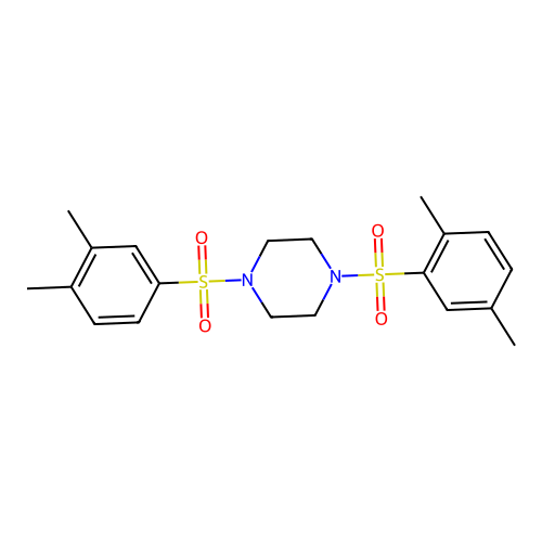 1-(2,5-Dimethylphenyl)sulfonyl-4-(3,4-dimethylphenyl)sulfonylpiperazine structure