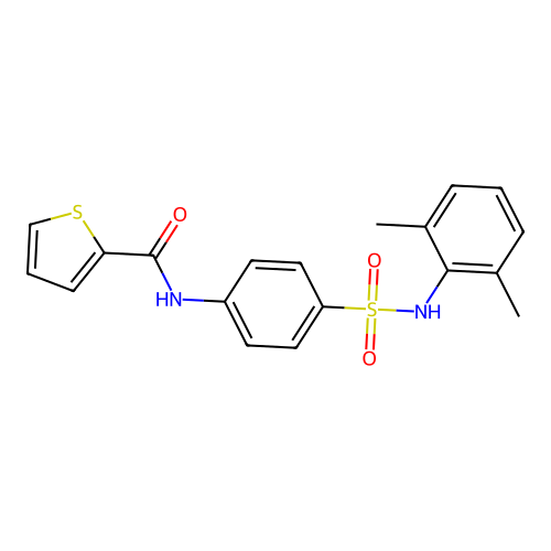 N-[4-[(2,6-dimethylphenyl)sulfamoyl]phenyl]thiophene-2-carboxamide structure