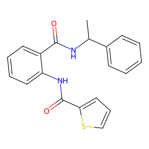 N-[2-(1-phenylethylcarbamoyl)phenyl]thiophene-2-carboxamide structure
