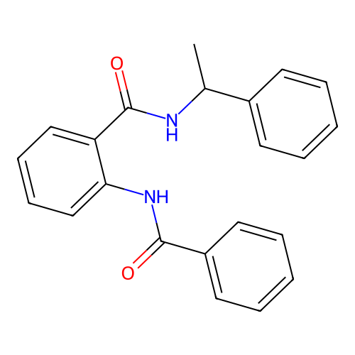 2-(benzoylamino)-N-(1-phenylethyl)benzamide structure
