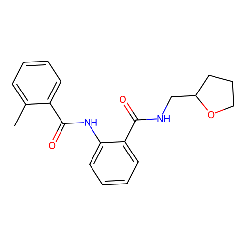 2-methyl-N-[2-(oxolan-2-ylmethylcarbamoyl)phenyl]benzamide structure