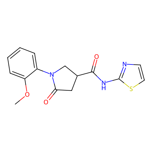 1-(2-methoxyphenyl)-5-oxo-N-(1,3-thiazol-2-yl)pyrrolidine-3-carboxamide structure