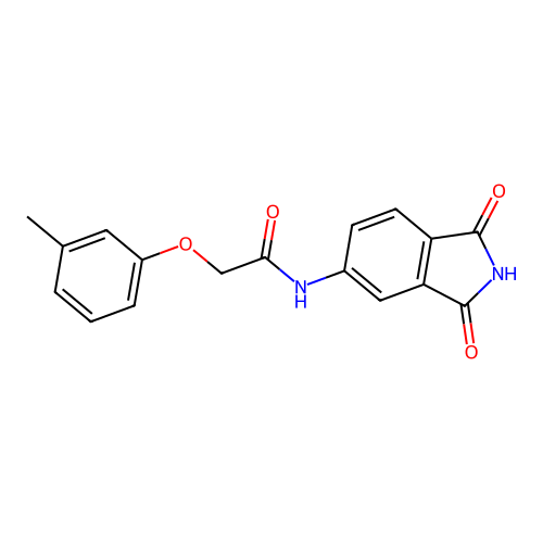 N-(1,3-dioxoisoindol-5-yl)-2-(3-methylphenoxy)acetamide structure
