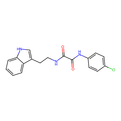 N'-(4-chlorophenyl)-N-[2-(1H-indol-3-yl)ethyl]oxamide structure