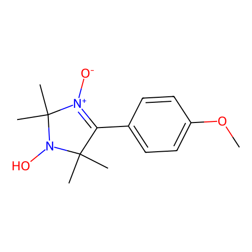3-Hydroxy-5-(4-methoxyphenyl)-2,2,4,4-tetramethyl-1-oxidoimidazol-1-ium structure