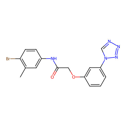 N-(4-bromo-3-methylphenyl)-2-[3-(1H-1,2,3,4-tetrazol-1-yl)phenoxy]acetamide structure