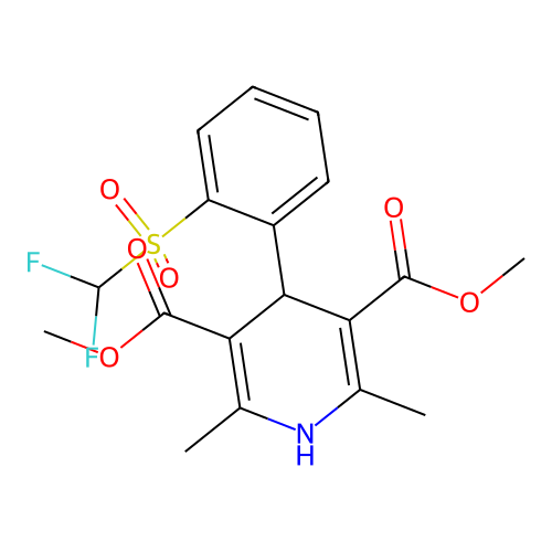 3,5-Pyridinedicarboxylic acid, 1,4-dihydro-4-(o-((difluoromethyl)sulfonyl)phenyl)-2,6-dimethyl-, dimethyl ester structure