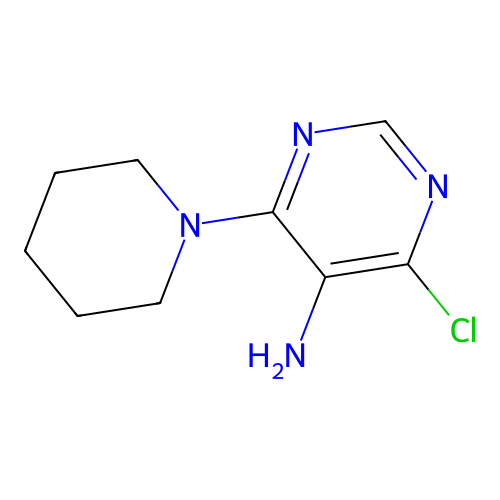 4-Chloro-6-piperidin-1-yl-pyrimidin-5-ylamine structure