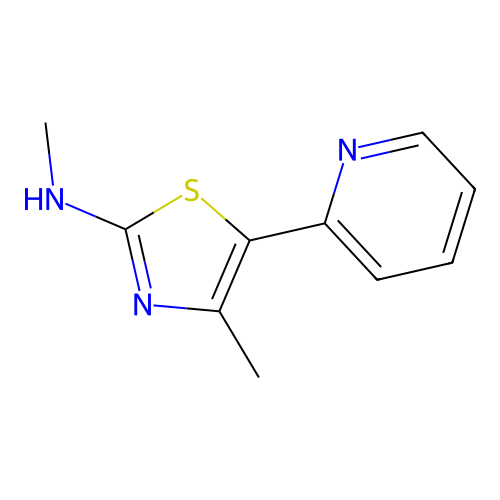N,4-dimethyl-5-(pyridin-2-yl)-1,3-thiazol-2-amine structure