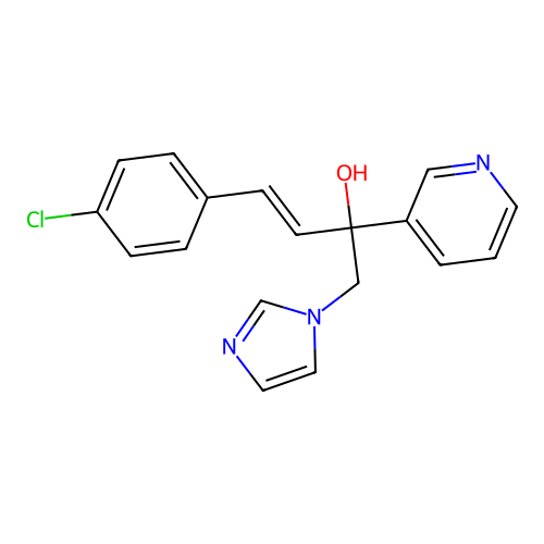 4-(4-chlorophenyl)-1-(1H-imidazol-1-yl)-2-(3-pyridinyl)-3-buten-2-ol structure