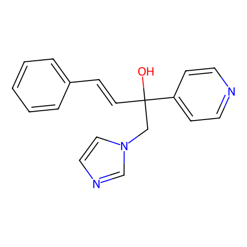 1-(1H-imidazol-1-yl)-4-phenyl-2-(4-pyridinyl)-3-buten-2-ol structure