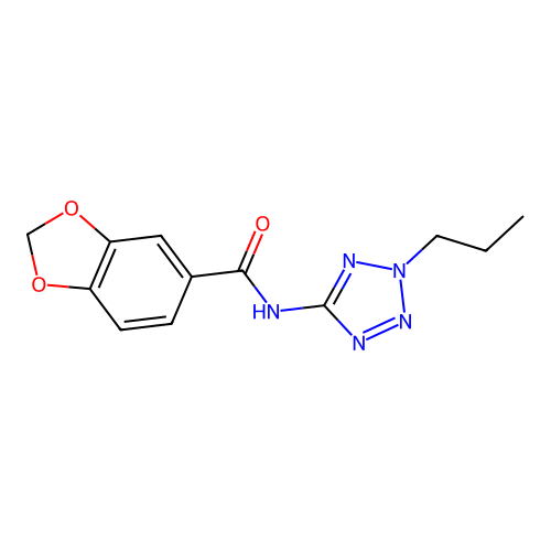 N-(2-propyltetrazol-5-yl)-1,3-benzodioxole-5-carboxamide structure
