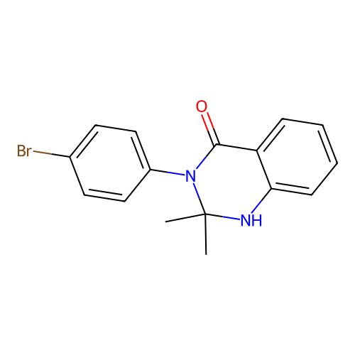 3-(4-bromophenyl)-2,2-dimethyl-2,3-dihydroquinazolin-4(1H)-one structure