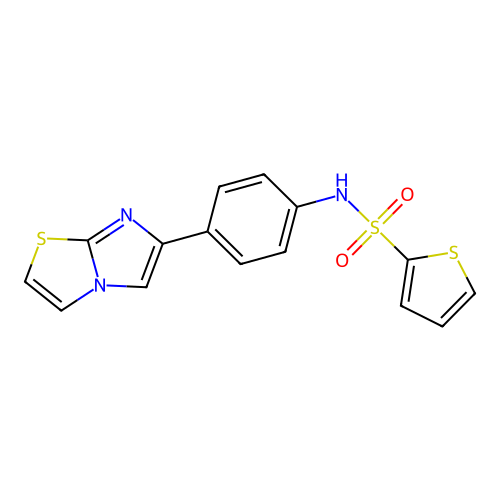 N-(4-{imidazo[2,1-b][1,3]thiazol-6-yl}phenyl)thiophene-2-sulfonamide structure