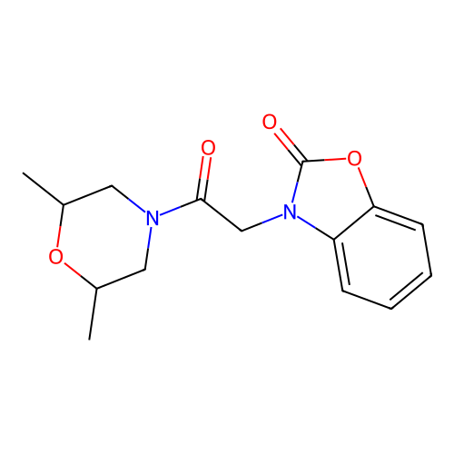 3-[2-(2,6-Dimethylmorpholin-4-yl)-2-oxoethyl]-1,3-benzoxazol-2-one structure
