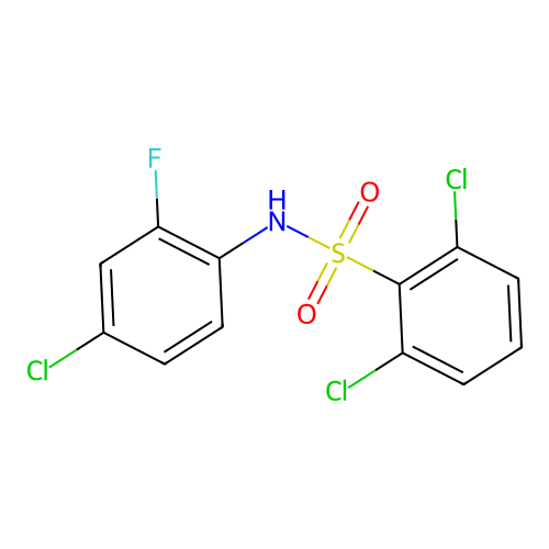 2,6-dichloro-N-(4-chloro-2-fluorophenyl)benzenesulfonamide structure