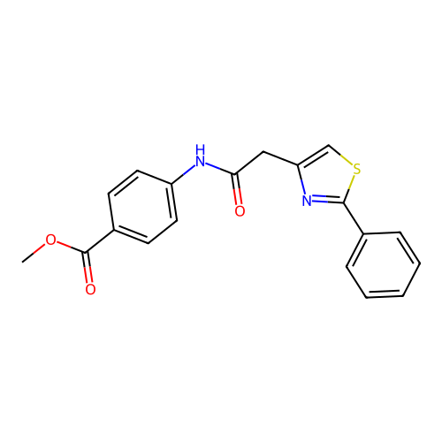 Methyl 4-(2-(2-phenylthiazol-4-yl)acetamido)benzoate structure