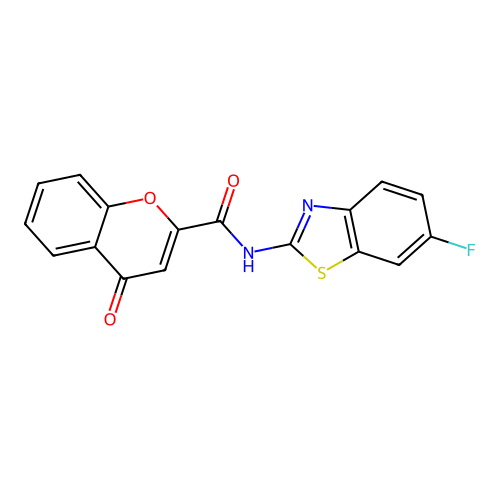 N-(6-fluoro-1,3-benzothiazol-2-yl)-4-oxo-4H-chromene-2-carboxamide structure
