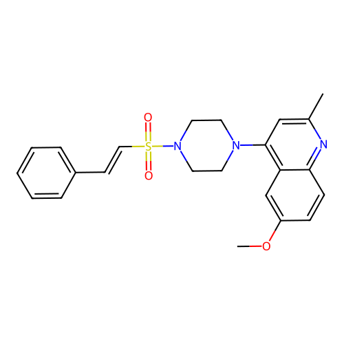 6-Methoxy-2-methyl-4-[4-(2-phenylethenesulfonyl)piperazin-1-yl]quinoline structure