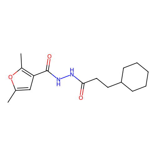 N'-(3-cyclohexylpropanoyl)-2,5-dimethylfuran-3-carbohydrazide structure