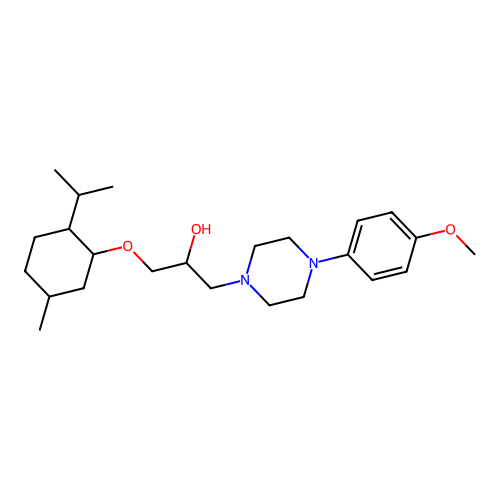 1-[4-(4-methoxyphenyl)piperazin-1-yl]-3-(5-methyl-2-propan-2-ylcyclohexyl)oxypropan-2-ol structure
