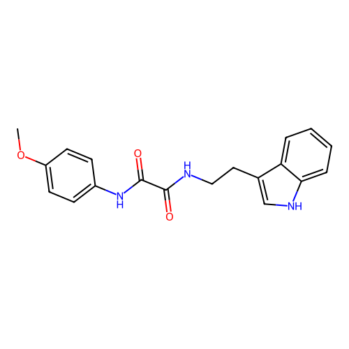 N-[2-(1H-indol-3-yl)ethyl]-N'-(4-methoxyphenyl)oxamide structure