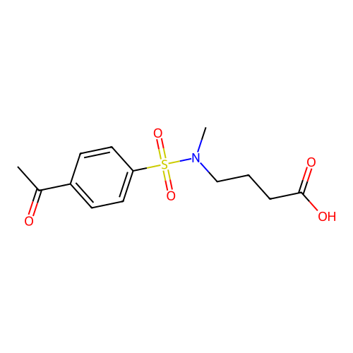 4-(N-methyl4-acetylbenzenesulfonamido)butanoic acid structure