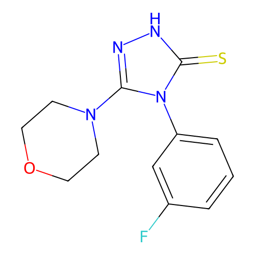 4-(3-fluorophenyl)-5-(morpholin-4-yl)-4H-1,2,4-triazole-3-thiol structure