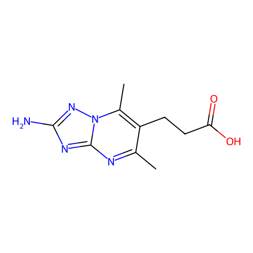 3-(2-Amino-5,7-dimethyl[1,2,4]triazolo[1,5-a]pyrimidin-6-yl)propanoic acid structure